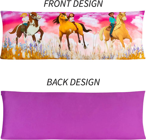 Franco PE0168 Kids Bedding Super Soft Microfiber Zippered Body Pillow Cover, 20" x 54", Spirit Riding Free