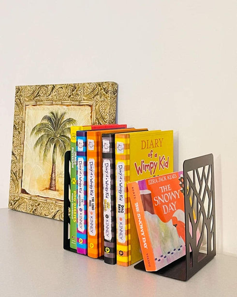 MSDADA Bookends, Book Ends for Shelves, Bookends for Office, Book Ends for Heavy Books, Book Shelf Holder Stand Home Decorative?Metal Bookend Supports, Book Stoppers, Black(3 Pairs)