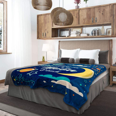 Infinity Republic - Love You to The Moon & Back Super Plush Blanket - Perfect for Babies, Kids, Teens, Gifts, Nurseries, etc!