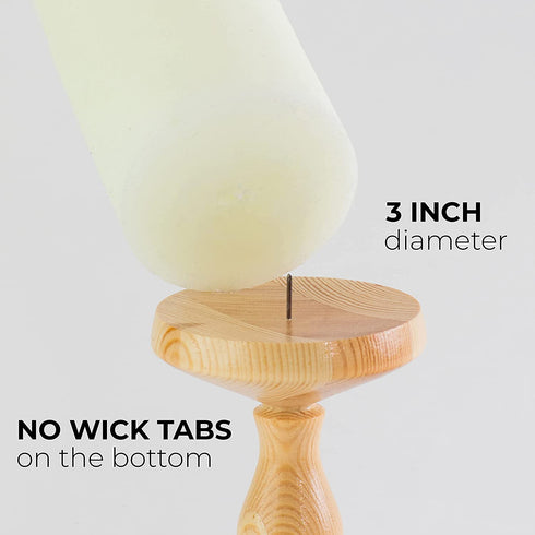 CANDWAX 3x6 Pillar Candles Set of 3 - Decorative Rustic Candles Unscented and Valentines Candles - Ideal as Wedding Candles or Large Candles for Home Interior - Ivory Candles