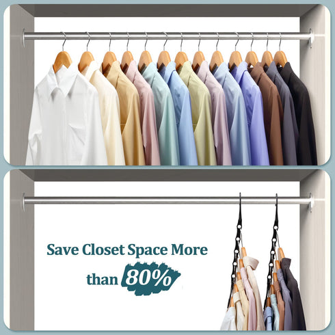AMKUFO 12 Pack Magic Hangers Space Saving Hangers Closet Space Saver Hanger Organizer Multi Hangers Clothes Hanger Sturdy Plastic for Heavy Clothes