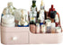 Abiudeng Makeup Organizer for Cosmetic,Small Makeup Organizer with Drawers,Skincare Organizer,Bathroom Organizer for Lipsticks,Jewelry,Nail Care,Skincare,Eyeshadows-Small Pink