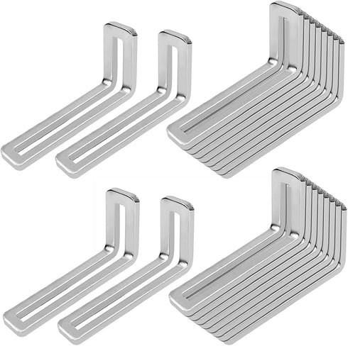 OTTFF 20 Pcs Adjustable L-Shape Corner Brace with Slot, Metal Connector Slideable Slotted Joint Right Angle Brackets, SPCC Motor PC Case Holder Mounting Bracket DIY Multipurpose (63x28x16mm)