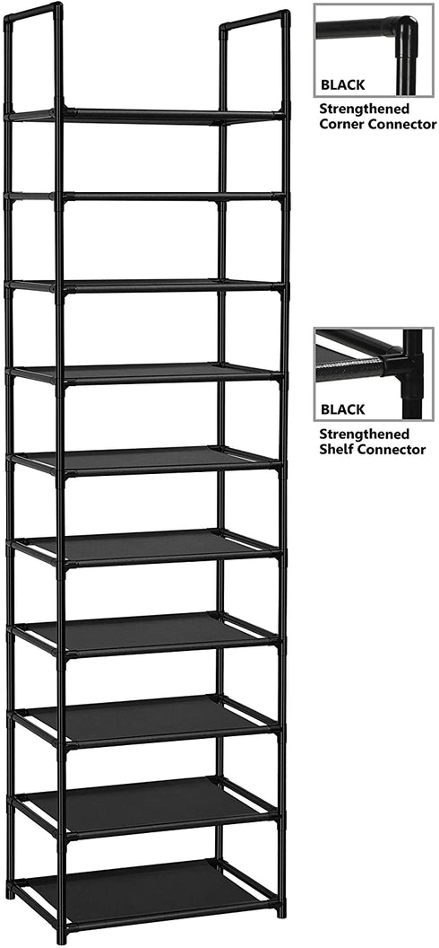 FIDUCIAL HOME 10 Tiers Shoe Rack 20-25 Pairs Sturdy Shoe Shelf