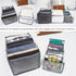 3PCS Washable Wardrobe Clothes Organizer - 6&7&9 Grids, Foldable Visible Grid Storage Box with Multiple Layers, Storage Containers for Scarves, Leggings (3PCS, Grey)