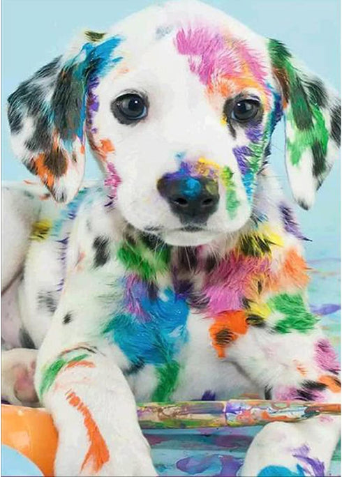 MXJSUA Diamond Painting Kits for Adults, Diamond Art Kits Adults Beginner Diamond Painting Animal Dog, Diamond Painting Kit for Parent-Child Home Wall Decor 12x16 Inch Dalmatian Dog