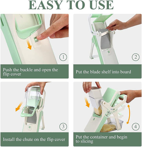 MAKINGTEC Mandoline Slicer Vegetable Slicer,Safe Chopper Vegetable Cutter for Kitchen with 5 Stainless Steel Blades, Mandolin Slicing Tool Potato Onion Cutter Kitchen Grater for Fruits and Vegetables