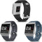 SKYLET Compatible with Fitbit Ionic Bands for Men Women, 3 Pack Soft Sport Replacement Wristbands Compatible with Fitbit Ionic Smart Watch with Buckle(Black, Slate, Gray Small)