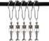 ZILucky 12Pcs Mermaid Skeleton Shower Curtain Hooks Halloween Decorative Home Bathroom Decor Rustproof Skeletons Shower Curtain Rings (Mermaid Skull Silver)