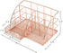 Desk Organizer for Women,Cute Mesh Office Supplies Accessories Essentials Caddy with 5 Compartments+1 Mini Sliding Drawer for Home & Office Desktop Organization & Decor, Rose Gold