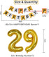 NANINUNENO 29th Gold Birthday Decorations,Gold Black Silver Happy Birthday Balloons Supplies for Boy Men Girl Women,29 Birthday Party Set with29 Gold Number Balloons Happy Birthday Banner and Whiskey Bottle Balloons