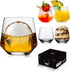 Premium Whiskey Glasses - Set of 4 - 12 Oz Scotch Glasses - Old Fashioned Non-Lead Crystal Glass - Gift-Box Idea for Scotch Lovers/Style Glassware for Bourbon/Rum glasses/Bar Cocktail Glasses