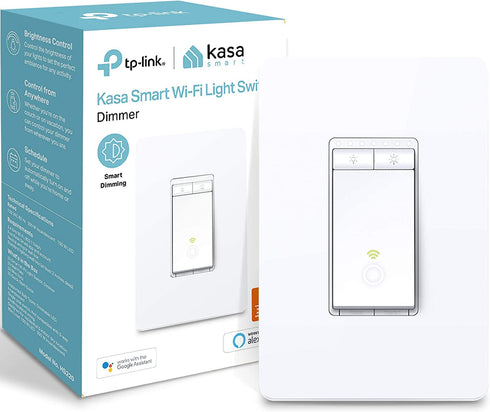 Kasa Smart Dimmer Switch HS220, Single Pole, Needs Neutral Wire, 2.4GHz Wi-Fi Light Switch Works with Alexa and Google Home, UL Certified, No Hub Required