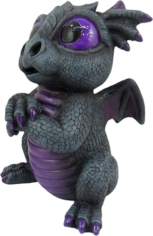 World of Wonders Grave Yard Series Dreamland Dragons | Collectible Dragon Figurine with Birth Certificate | Fantasy Home Decor Accent | 6inch Dragon Statue - Onyx