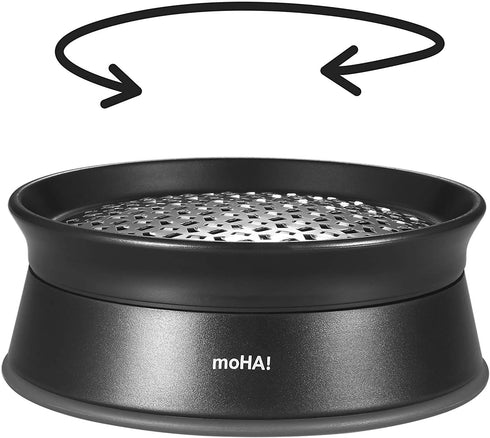 Moha Rotating Ginger Grater, 4-Inch, Black