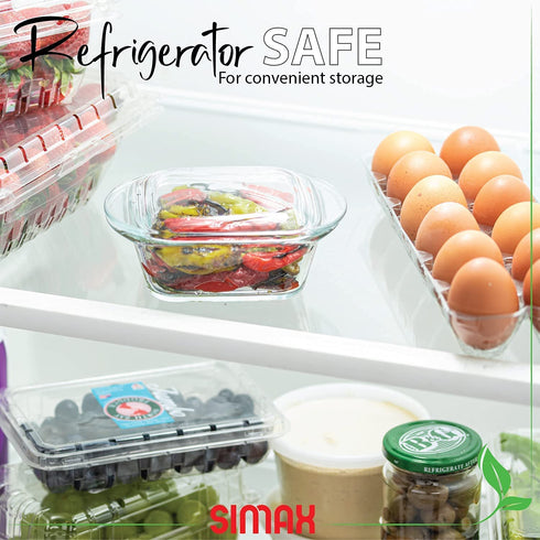 Simax Casserole Dish For Oven: Mini Glass Baking Dish With Lid Small, Personal Sized Bakeware and Cookware - Great for Storage Microwave, Oven, And Dishwasher Safe Borosilicate Glass Dish 10 Oz.
