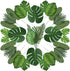Auihiay 90 PCS 6 Kinds Monstera LeavesPalm Leaves Tropical Party Decorations Jungle Leaf with Stem for Tropical Leaves Decorations Beach Birthday Jungle Party Palm Leaves Decorations