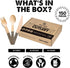 Breezy Green Disposable Wooden Cutlery- 150 Set, Eco-Friendly and Biodegradable Utensils, Dinner Flatware, Weddings, Party, 50 Spoons, Knives, Forks