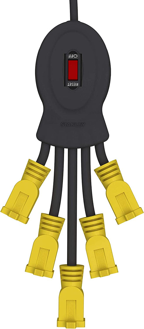 Stanley 31500 PowerSquid 5-Outlet Multiplier (Yellow) Power Cords
