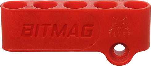 BitMag - Magnetic Bit Holder - for Drills and Drivers - Store Your bits on Your Power Tool, Always to Hand for Fast swapping - Holds 1/4 hex bits - Plastic Composite Body or Aluminum (Red)