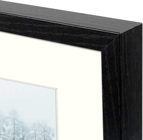Golden State Art, 12x16 Picture Frame - Ivory Mat for 8x12 Photo - Sawtooth Hangers for Wall Display - Great for Family Photos, Portraits, Baby Pictures (Black)