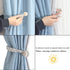 Porlau 4 Pack Grey Magnetic Soft Curtain Tiebacks Cotton Hand-Woven Tieback Holdback Home Decorative Tie Backs with Durable Wooden Buckle for Home Office Decor