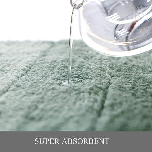 KMSON Ombre Bath Mat Bathroom Rugs, Non Slip Ultra Soft and Water Absorbent Bath Carpet, Machine Washable Quick Dry Bedroom Door Mat Living Room Rug Green 17" x 24"