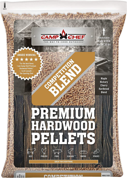Camp Chef Competition Blend BBQ Pellets, Hardwood Pellets for Grill, Smoke, Bake, Roast, Braise and BBQ, 20 lb. Bag