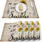 ARTSHOWING Set of 6 Placemats Heat-Resistant for Dining Table Linen Table Mats Rustic Sunflower Rectangle Pad Placemat 12 x 18 Inch - You are My Sunshine