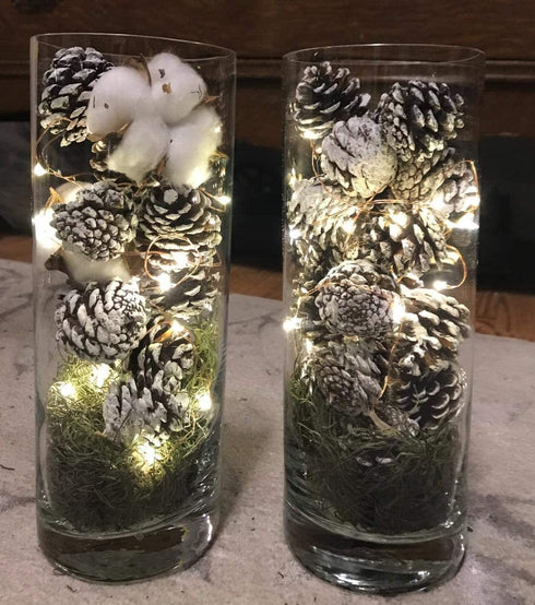 Floral Supply Online 10" Tall x 5" Wide Cylinder Glass Vase and Flower Guide Booklet -for Weddings, Events, Decorating, Arrangements, Flowers, Office, or Home Decor.