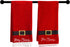 St. Nicholas Square Christmas Towels, Red Bath Hand Towel Set of 2, Mr. & Mrs. Claus with Santa Belt Decorative Design 25 x 16 Inches Bathroom Decorating for The Holidays