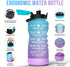 BOWINR Faith Does Not Make Things Easy It Makes Them Possible Half Gallon Water Bottle with Straw Time Marker 72 Oz BPA Free Large Leakproof Motivational Jug for Sports Fitness Outdoor Adult and Teen