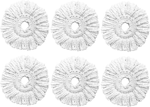 6 Pack Spin Mop Replacement Heads Compatible with Hurricane, Mopnado, Casabella and Other Standard Size Spin Mop, Easy to Clean and Durable Microfiber Spin Mop Refills, Mops Head for Floor Cleaning