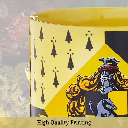 Silver Buffalo Harry Potter Hufflepuff House Crest Ceramic Mug, 14 Ounces