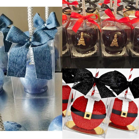 Clear Candy Apple Boxes With Hole Top | 4inch x 4inch x 4inch