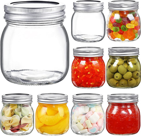 YEBODA 9 Pack Wide Mouth Mason Jars 10 oz Glass Canning Jars with Airtight Lids and Bands for Preserving, Jam, Honey, Jelly, Wedding Favors, Shower Favors, Sauces, DIY Magnetic Spice Jars