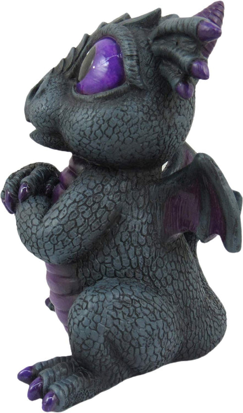 World of Wonders Grave Yard Series Dreamland Dragons | Collectible Dragon Figurine with Birth Certificate | Fantasy Home Decor Accent | 6inch Dragon Statue - Onyx