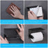 VAEHOLD Self Adhesive Toilet Paper Holder with Phone Shelf SUS 304 Stainless Steel Wall Mounted Toilet Paper Roll Holder - Rustproof and Bathroom Washroom Tissue Roll Holder with Shelf - Black