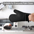 Domonic Home Oven Mitts and Pot Holders Sets, Silicone Oven Mitts Heat Resistant 600F, Soft Lining Good Grip Oven Mitts Sets, Oven Gloves and Silicone Trivet 4-Piece Set,Black