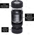 Gohfeoeo Light-Up LED Transparent Glass Seal Storage Jar with Grinder and 8x Magnifying Viewing Jar, Storage Jar and Grinding In One (Black)