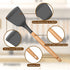 Leonyo 14 PCS Kitchen Cooking Utensils Set with Holder, Silicone Kitchen Gadgets Spatula Set for Nonstick Cookware, Cooking Tools with Tongs, Spoons, Spatulas, Turners, Soup Ladle, Wooden Handle, Grey