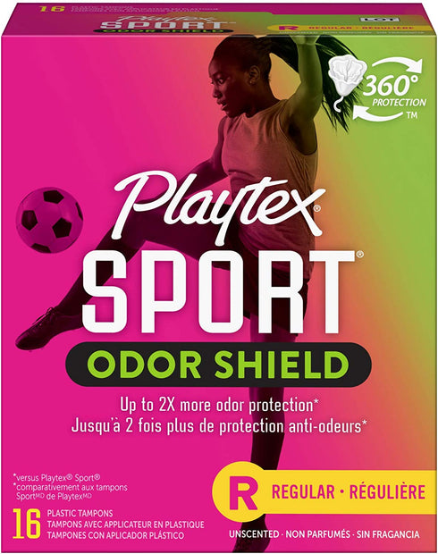 Playtex Sport Fresh Balance Tampons with Odor Shield Technology, Regular, UnScented - 16 Count