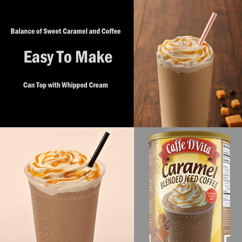 Caffe D™Vita Caramel Latte Blended Ice Coffee 3 lb. (48 oz.) can
