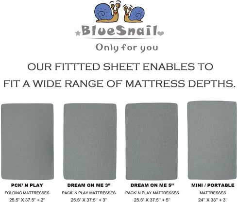 BlueSnail Waterproof Crib Fitted Sheets, Crib Mattress Protector for Standard Crib and Toddler Mattresses(2 Pack,Heather Gray)€¦
