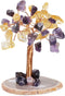 Yatming Amethyst/Citrine Stone Money Tree, Agate Slice Geode Base Crystal Tree Decor for Feng Shui & Wealth