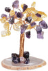 Yatming Amethyst/Citrine Stone Money Tree, Agate Slice Geode Base Crystal Tree Decor for Feng Shui & Wealth