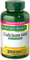 Calcium Carbonate & Vitamin D by Nature's Bounty, Supports Immune Health & Bone Health, 600mg Calcium & 800IU Vitamin D3, 250 Tablets