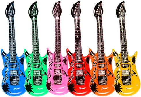 20 Pack Inflatable Rock Star Toy Set Music Instruments Party Props 6 Inflatable Guitars, 6 Inflatable Microphones, 6 Shutter Shading Glasses, 1 Inflatable Piano and 1 Inflatable Saxophone