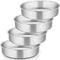 8 Inch Cake Pan Set of 4, E-far Stainless Steel Round Layer Cake Baking Pans, Non-Toxic & Healthy, Mirror Finish & Dishwasher Safe