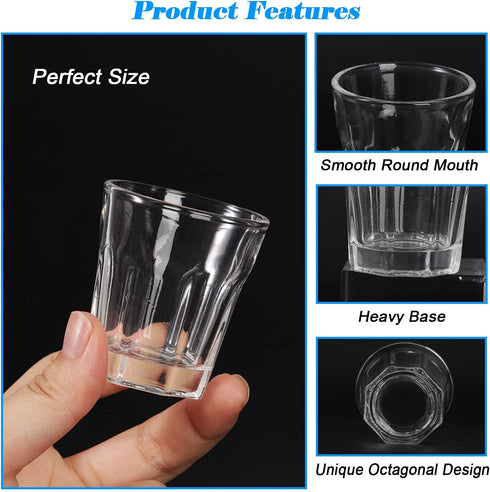 1.5 oz Shot Glass Set with Heavy Base, 24 Pack Clear Shot Glass Bulk for Tequila, Vodka, Whiskey, CockTail, 1.5 Ounces ( 45 ml ) Multifunctional Tasting Glass in All-Round Packing